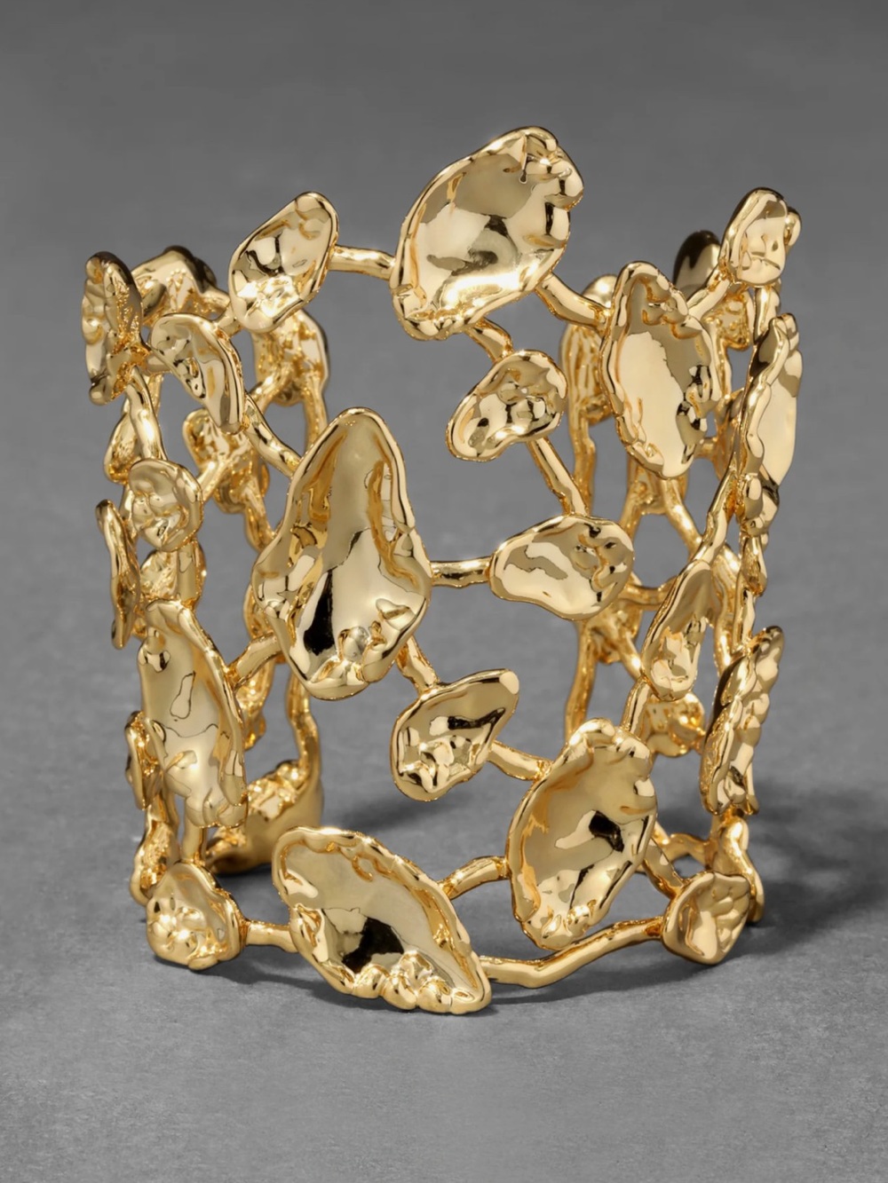 ALEXIS BITTAR โข Brut Gold Mosaic Wide Cuff Bracelet